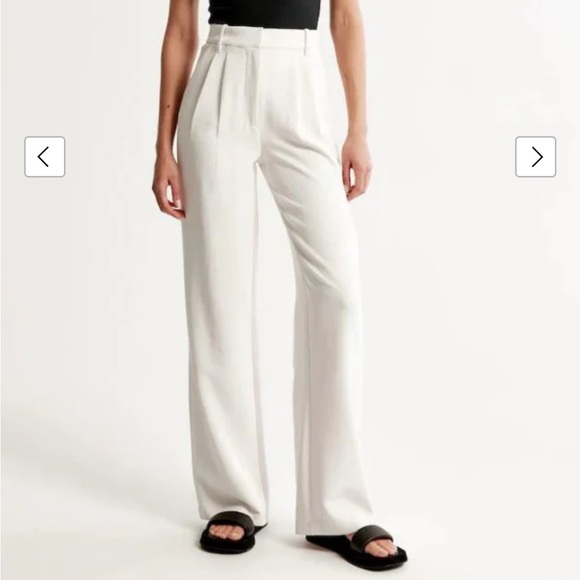 White and brown trouser pants - Picture 1 of 3